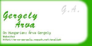 gergely arva business card